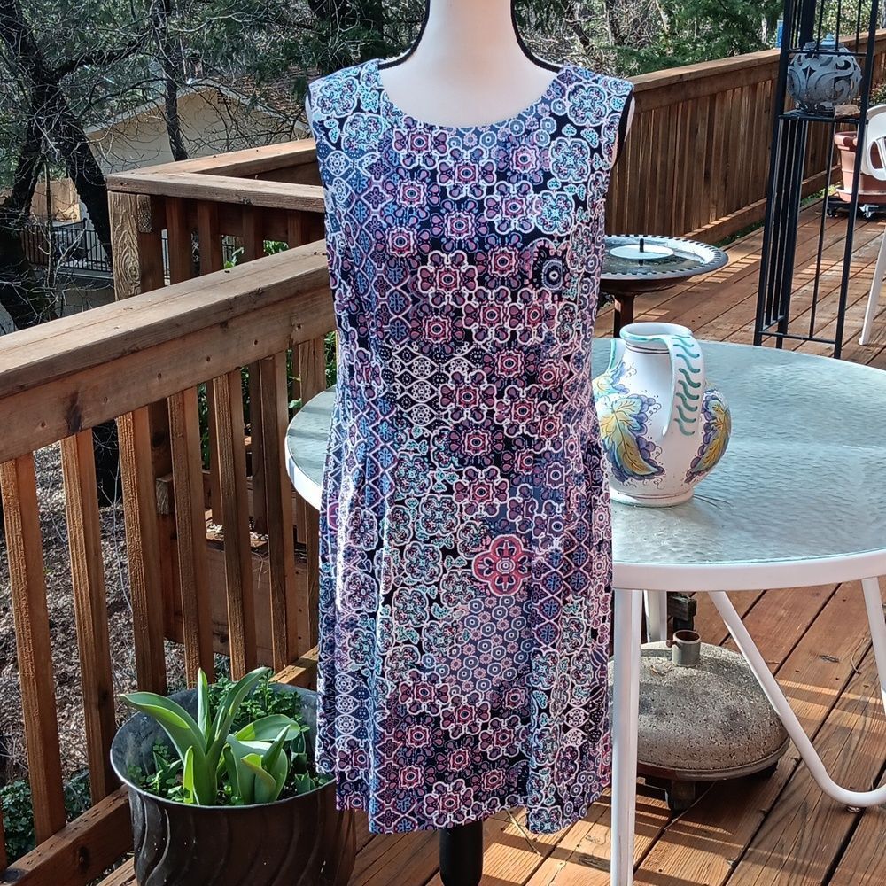 Connected Apparel Textured Floral Dress